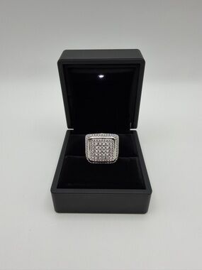 Iced Square Diamond Ring